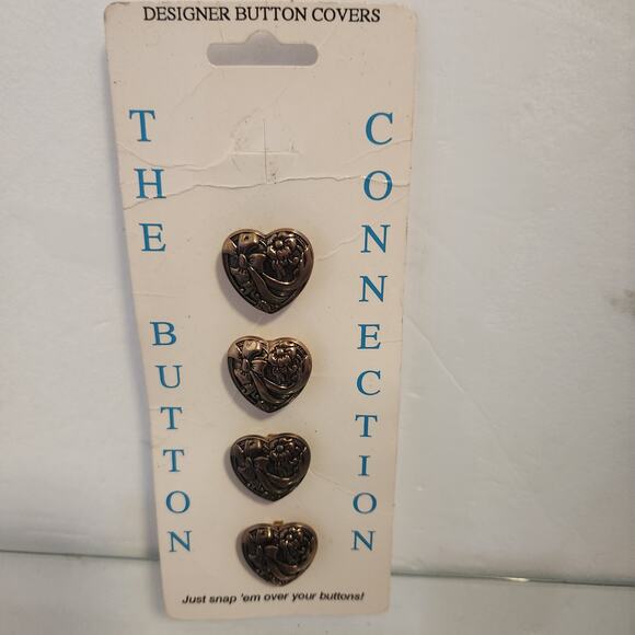 Vintage Button Covers "The Button Connection" metal - Picture 1 of 3